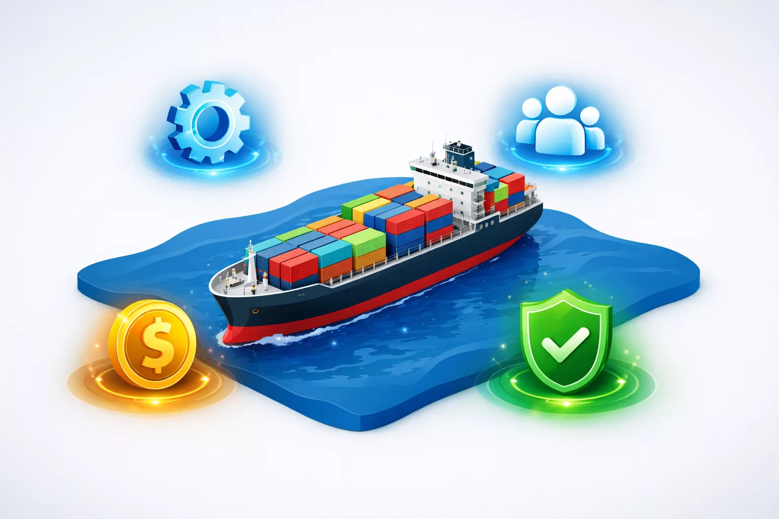 Ship management nedir sorusuna yanıt veren profesyonel gemi yönetimi ve operasyonel süreçler şeması.