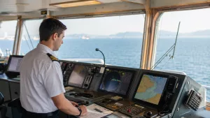 Denizcilik kısaltmaları öğrenen adaylar köprüüstünde STCW, SOLAS, COLREG ve IMO terimlerini inceliyor.