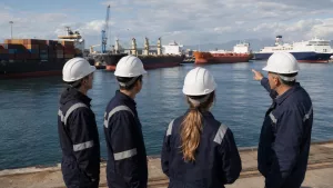 Gemi türleri çalışma koşulları hakkında bilgi alan adaylar tanker, konteyner, kuru yük ve yolcu gemisi kariyer seçeneklerini inceliyor.