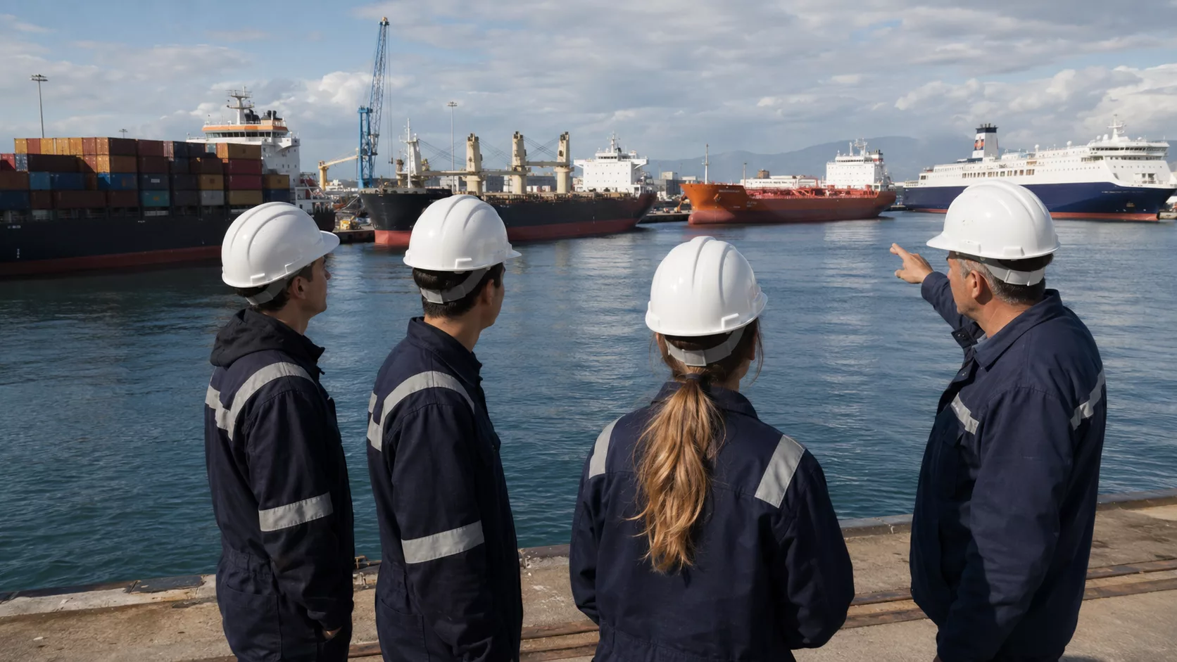 Gemi türleri çalışma koşulları hakkında bilgi alan adaylar tanker, konteyner, kuru yük ve yolcu gemisi kariyer seçeneklerini inceliyor.